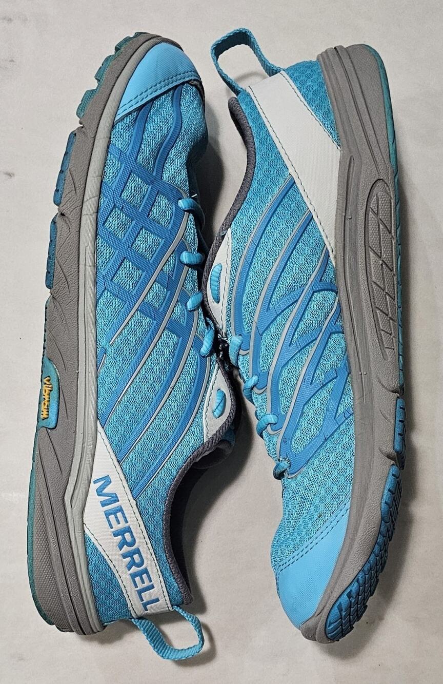Merrell Aqua Blue Women's Trail Running Shoes Size 9 Vibram Sole J53082